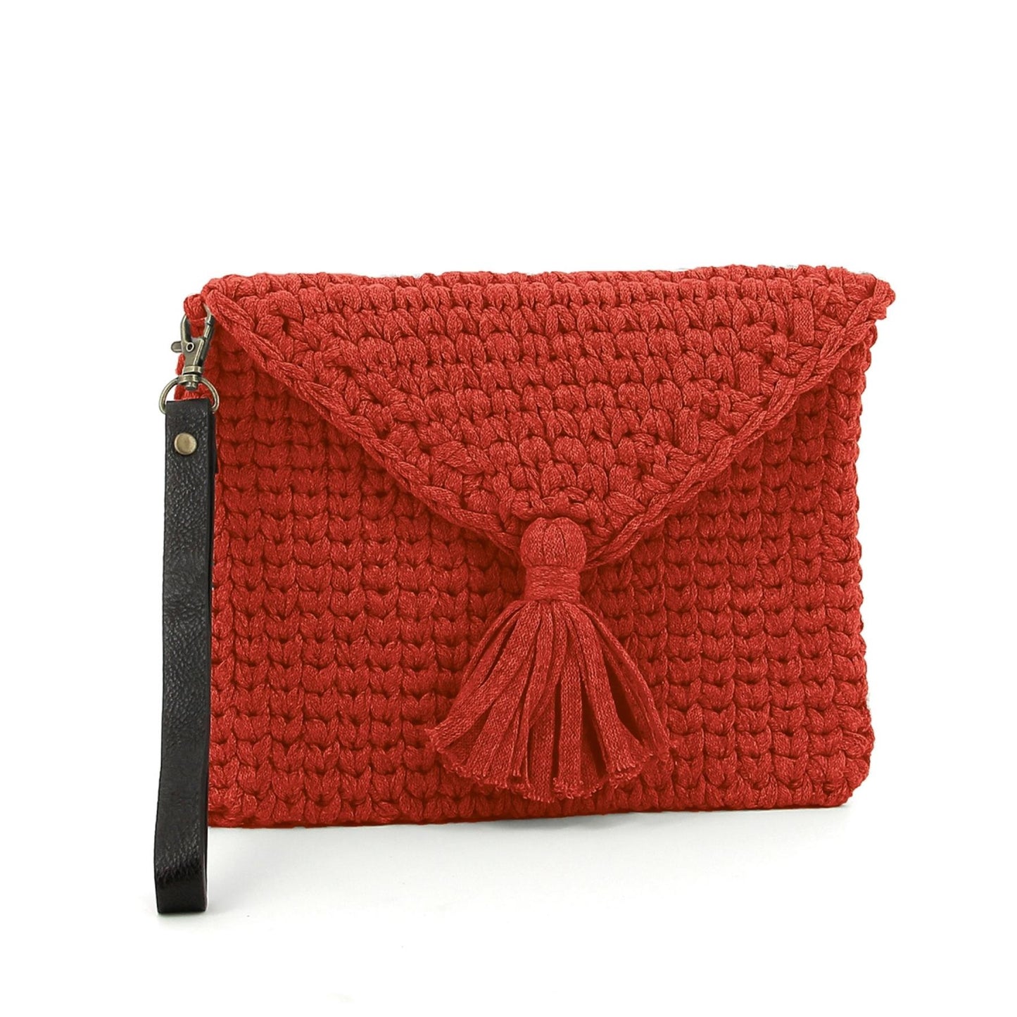 Hoooked RibbonXL Lipstick Red Cotton Knit Look Clutch Crochet Kit