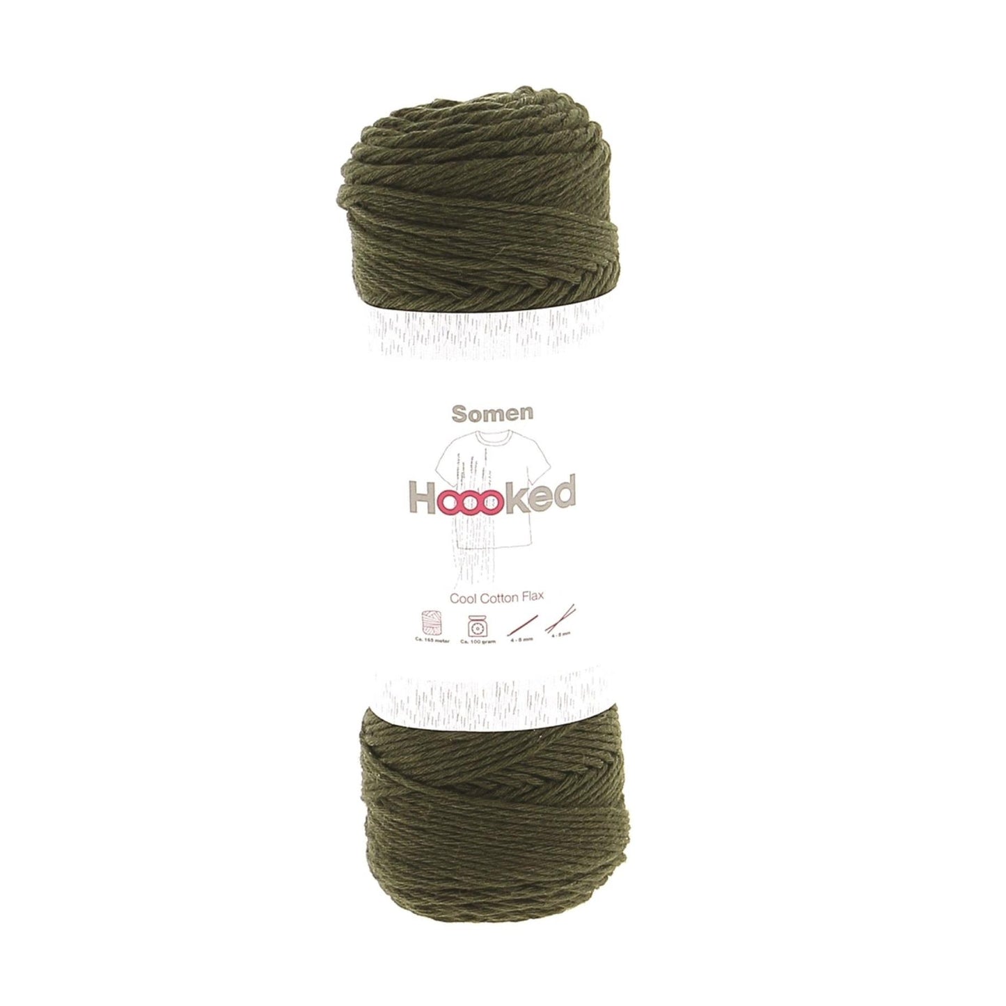 Hoooked Somen Oliva Green Cotton/Linen Blend Yarn - 165M 100g