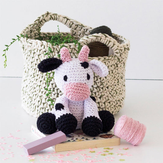 Hoooked Eco Barbante Milano Lotus Cotton Cow Kirby Crochet Amigurumi Kit