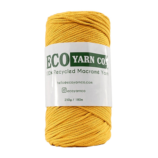 [Eco Yarn Co] Mustard Cotton/Polyester Macrame Yarn - 180M, 250g