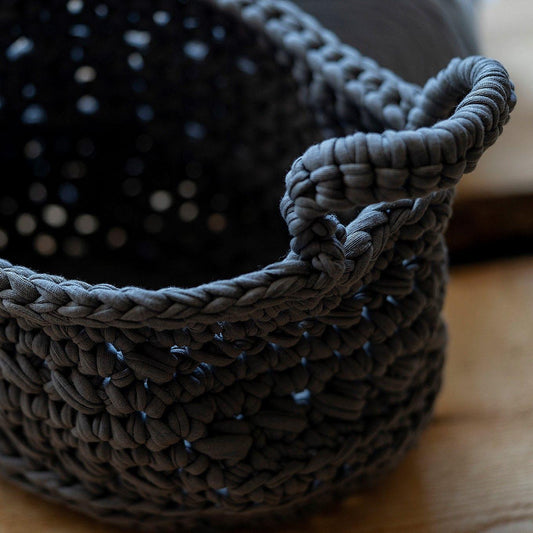 Hoooked Zpagetti Anthracite Cotton Basket Kit Revisto
