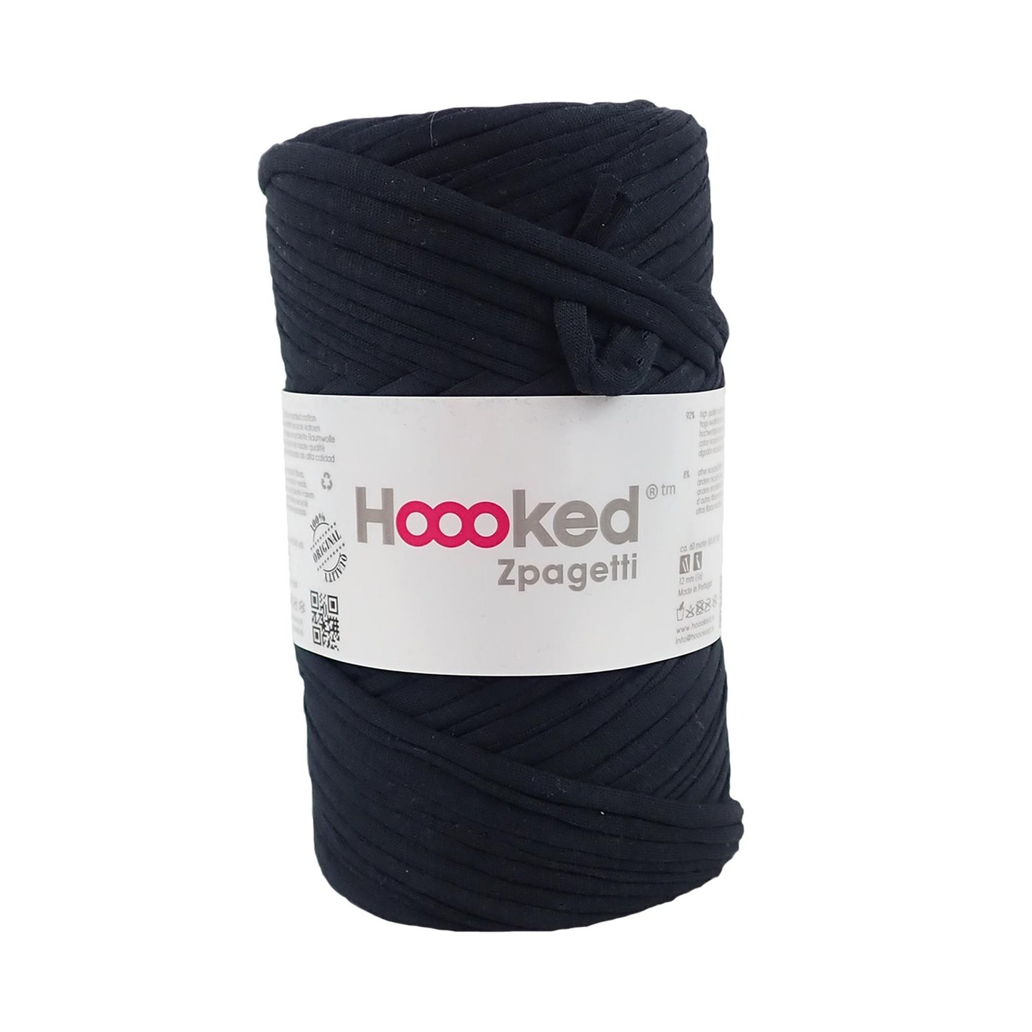 Hoooked Zpagetti Black Cotton T-Shirt Yarn - 60M 350g