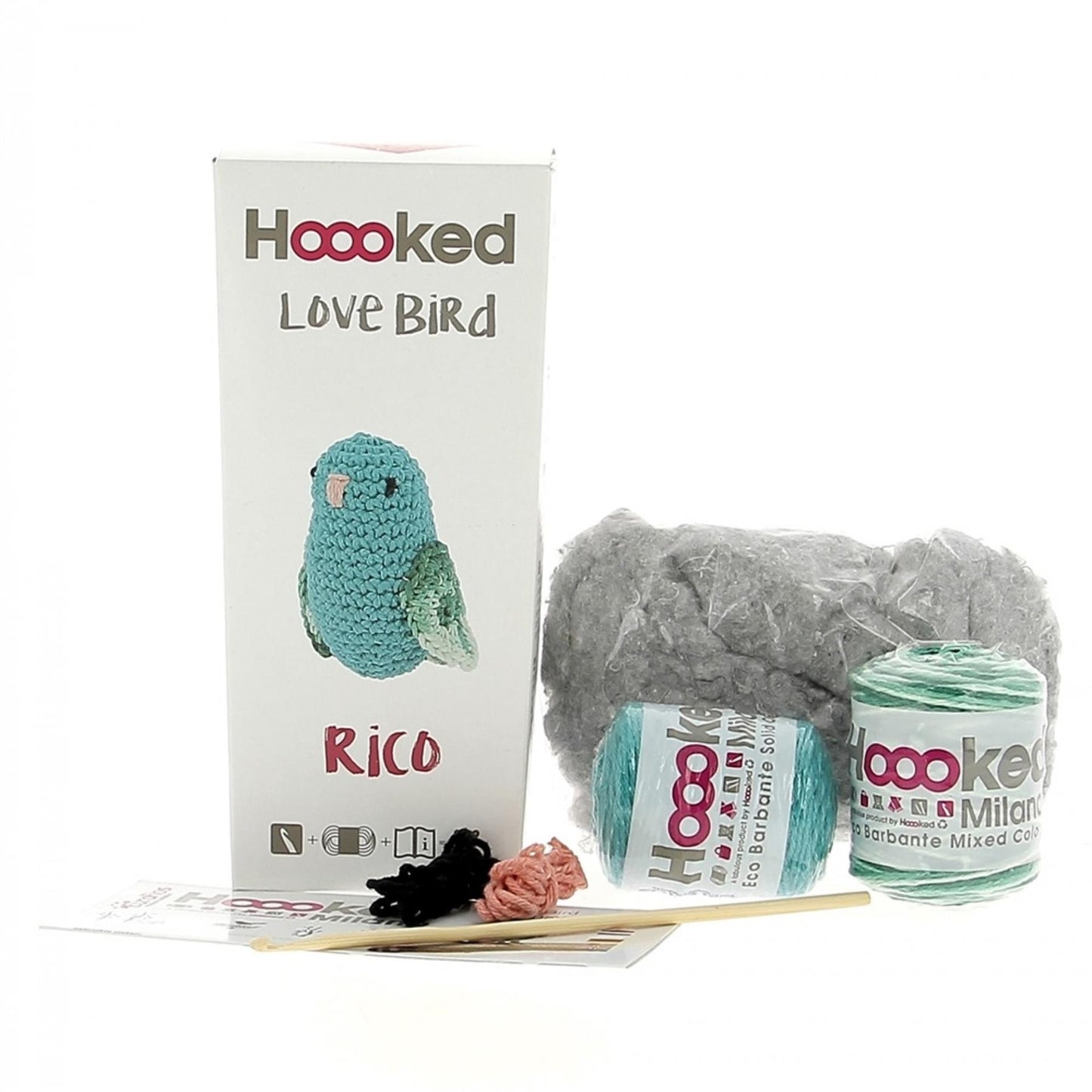 [Hoooked] PAK122 Eco Barbante Milano Lagoon Cotton Love Bird Rico Lagoon Crochet Amigurumi Kit