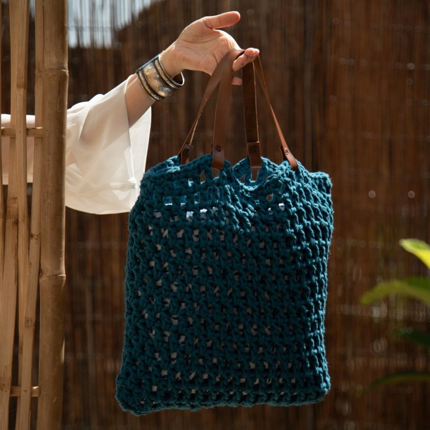 [Hoooked] PAK175902 Spesso Chunky Petrol Cotton Tiago Bag Crochet Kit