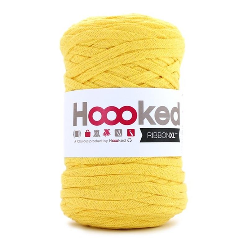 Hoooked RXL35 RibbonXL Lemon Yellow Cotton T-Shirt Yarn - 120M 250g