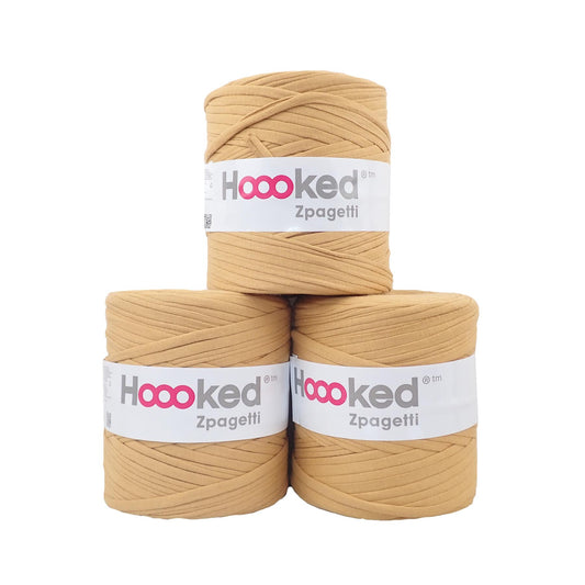 Hoooked Zpagetti Dark Ochre Cotton T-Shirt Yarn - 120M 700g (Pack of 3)