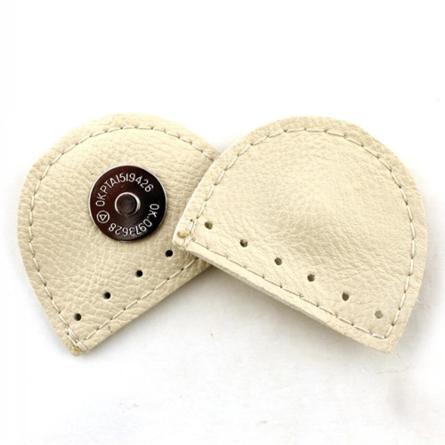 [Hoooked] MA150CREAM Vegan Leather Cream Vegan Leather Magnetic Button Bag Closure