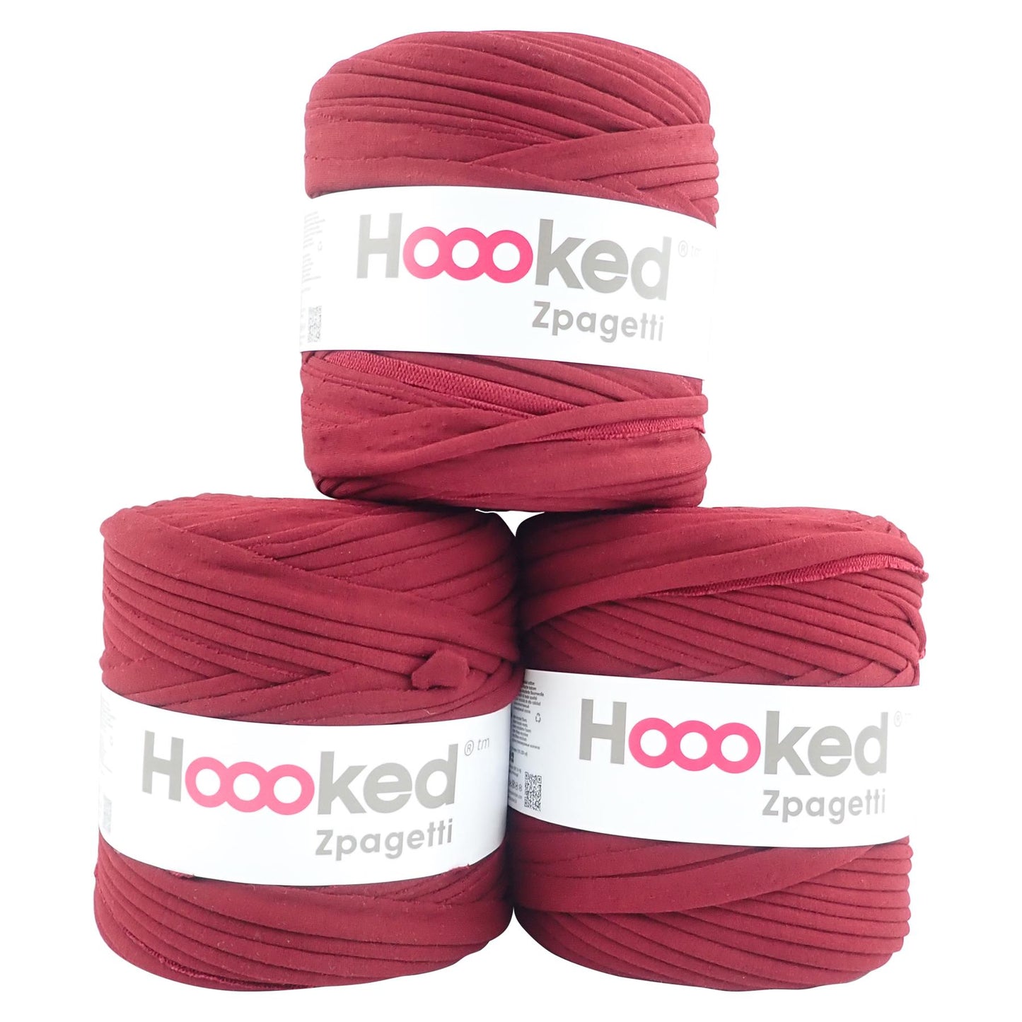 Hoooked Zpagetti Dark Red Cotton T-Shirt Yarn - 120M 700g (Pack of 3)