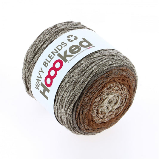 [Hoooked] WB06 Wavy Blends Caramel Taupe Recycled Cotton Yarn - 260M, 250g