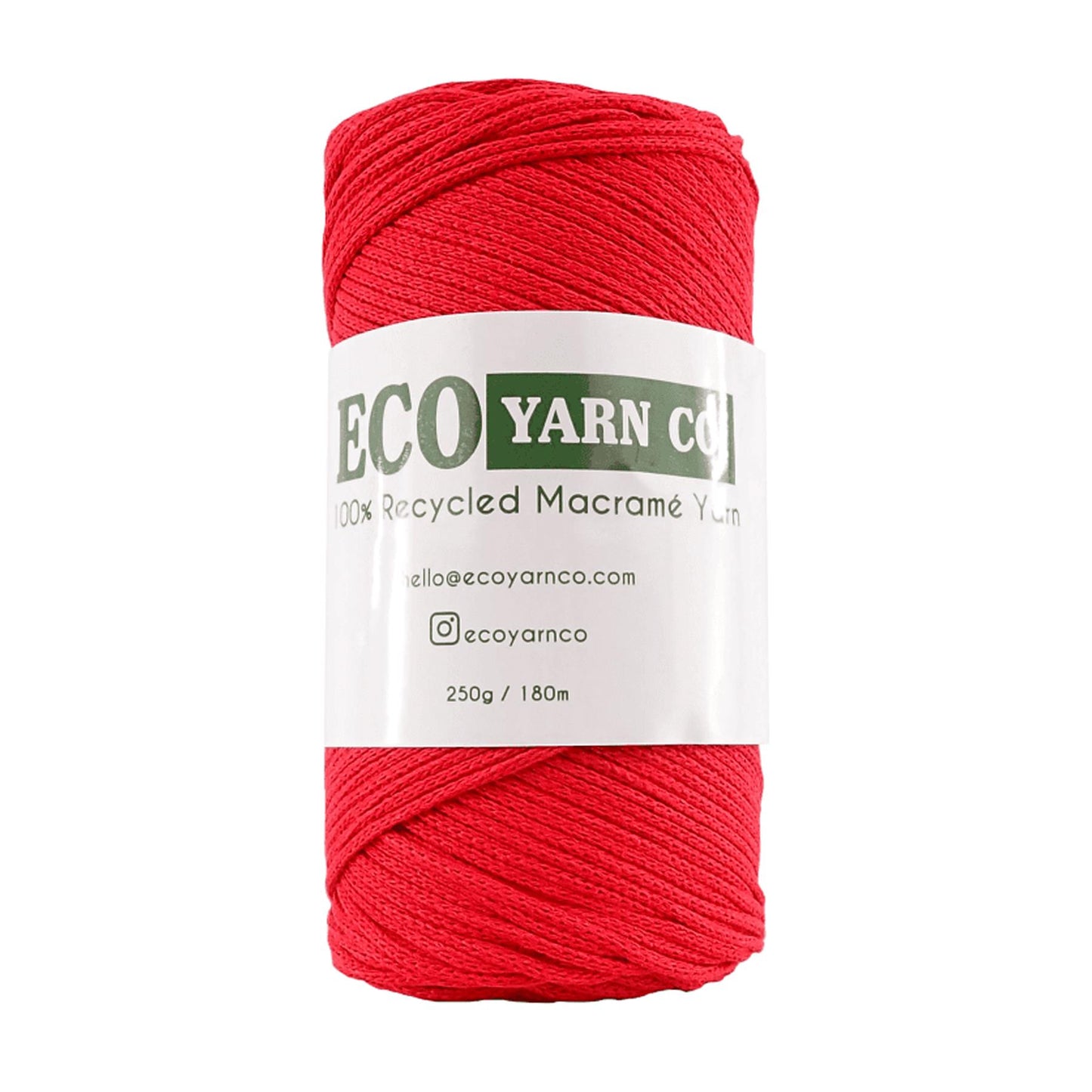 [Eco Yarn Co] Red Cotton/Polyester Macrame Yarn - 180M, 250g