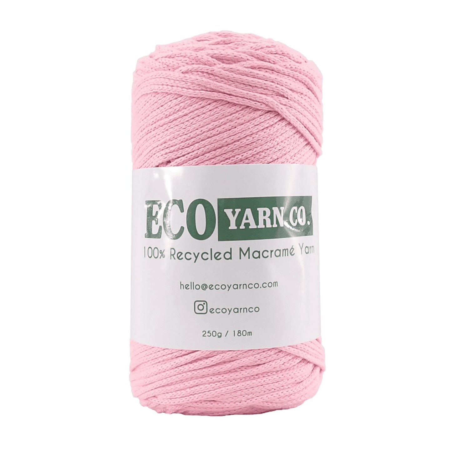 [Eco Yarn Co] Baby Pink Cotton/Polyester Macrame Yarn - 180M, 250g