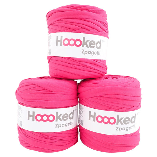 Hoooked Zpagetti Fuschia Cotton T-Shirt Yarn - 120M 700g (Pack of 3)