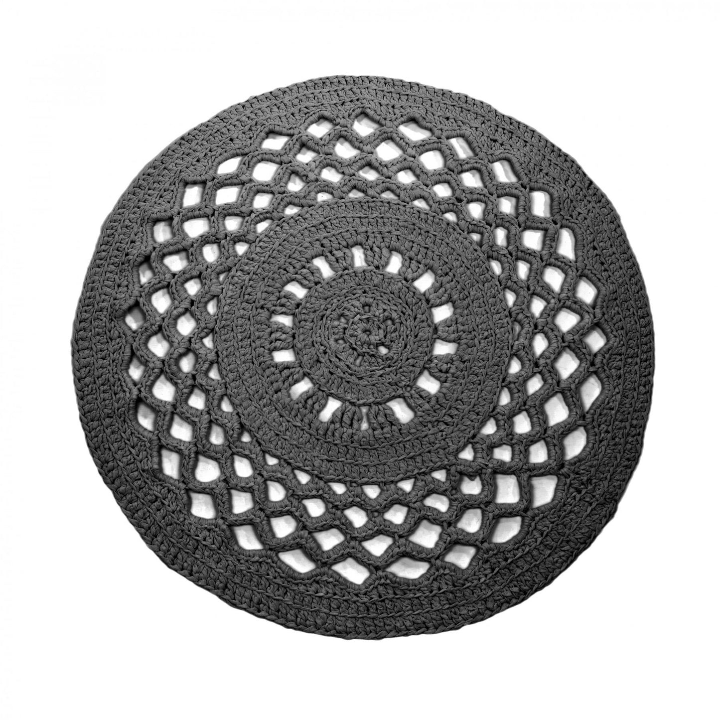 Hoooked RibbonXL Stone Grey Cotton Round Rug Crochet Kit