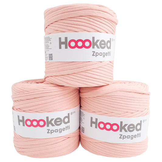 Hoooked Zpagetti Peach Cotton T-Shirt Yarn - 120M 700g (Pack of 3)